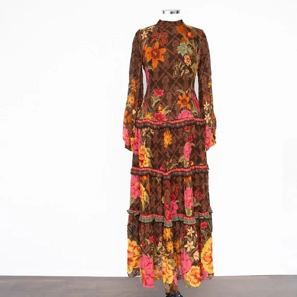 FARM Rio | Dresses | Farm Rio Brown Charming Garden Long Sleeve Maxi Dress | Poshmark FARM Rio | Dresses | Farm Rio Brown Charming Garden Long Sleeve Maxi Dress | Poshmark